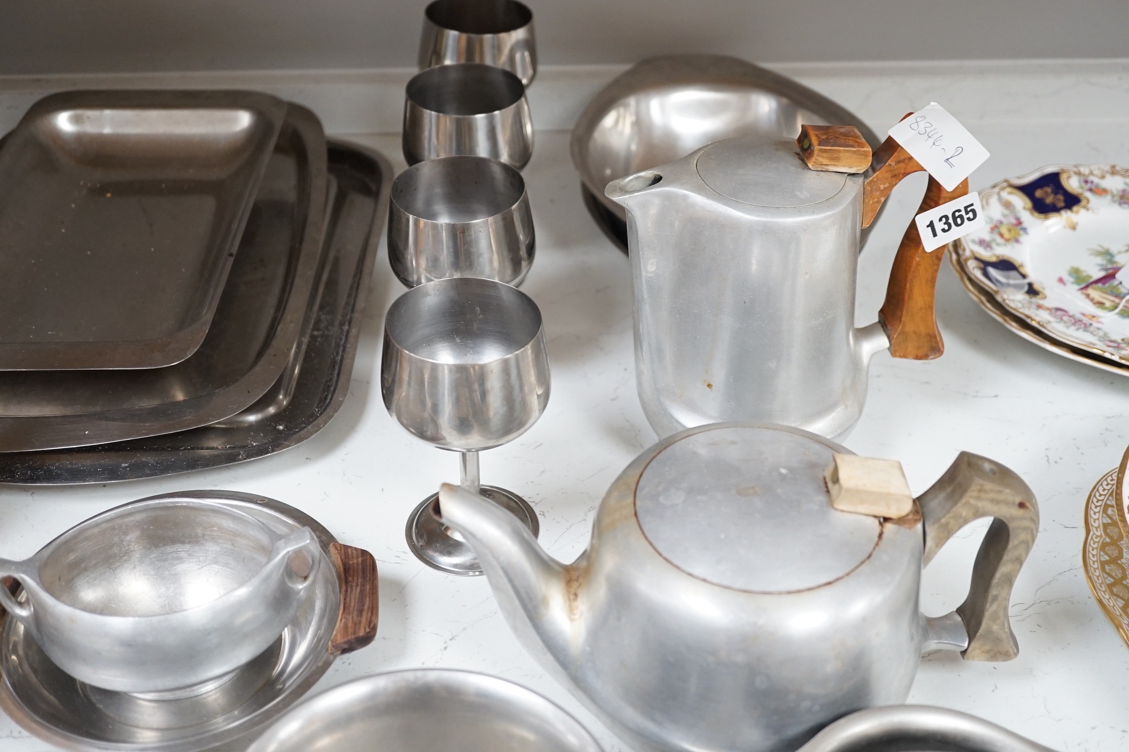 Various 1960's stainless steel wares including Danish and Piqcuot ware